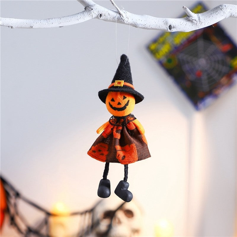 Halloween Pumpkin Ghost Witch Doll