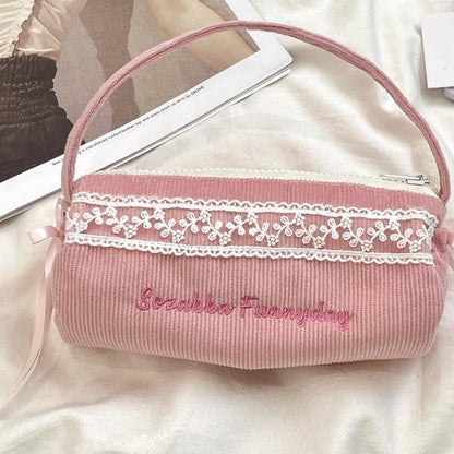 Minimalist Corduroy Makeup Pencil Pouch