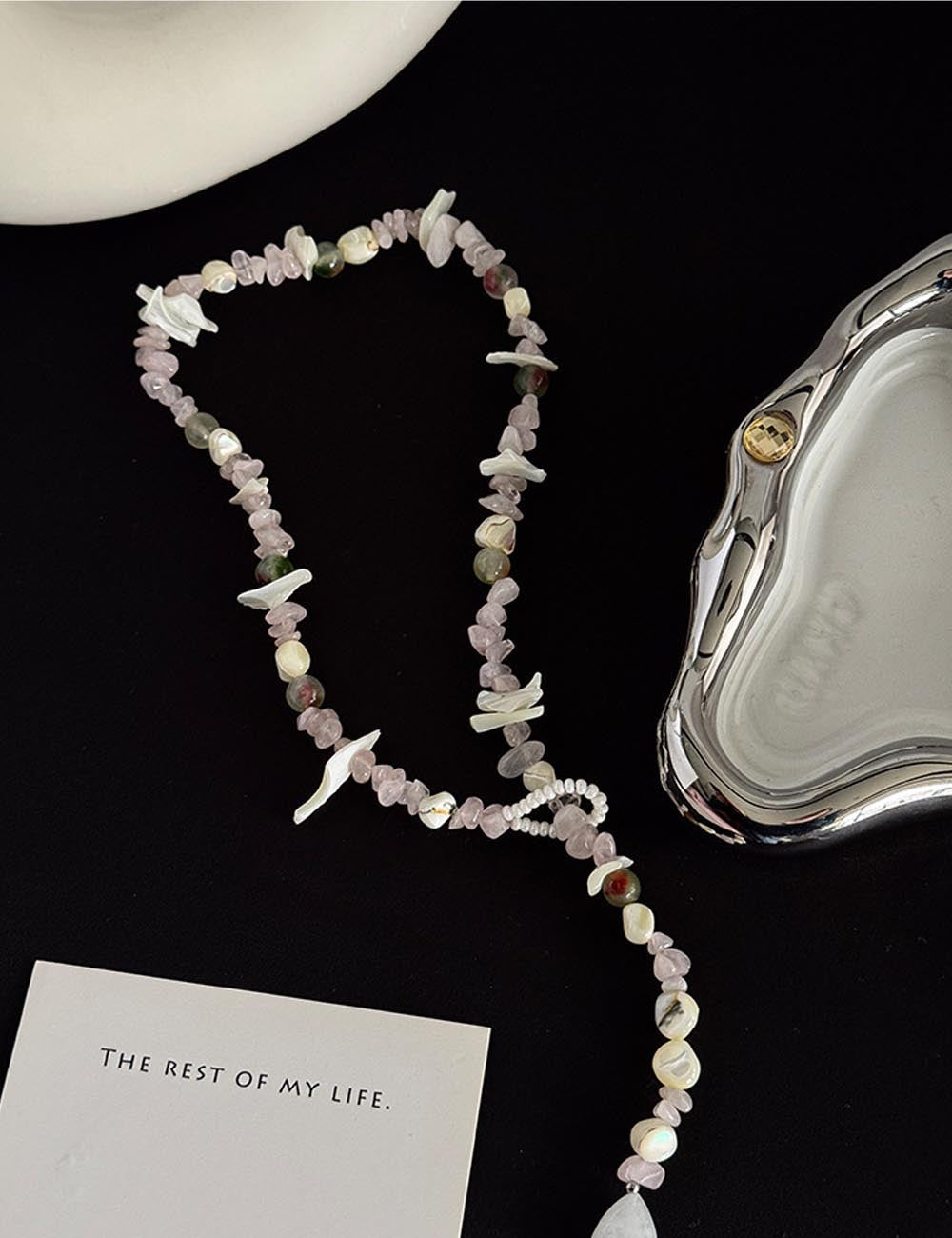 Dainty Stone Shell Beaded Choker Necklace