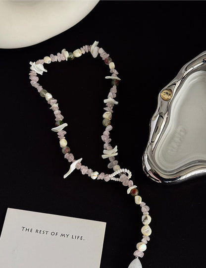 Dainty Stone Shell Beaded Choker Necklace