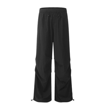 Summer Wide Leg Pants Drawstring Cuffed Unisex