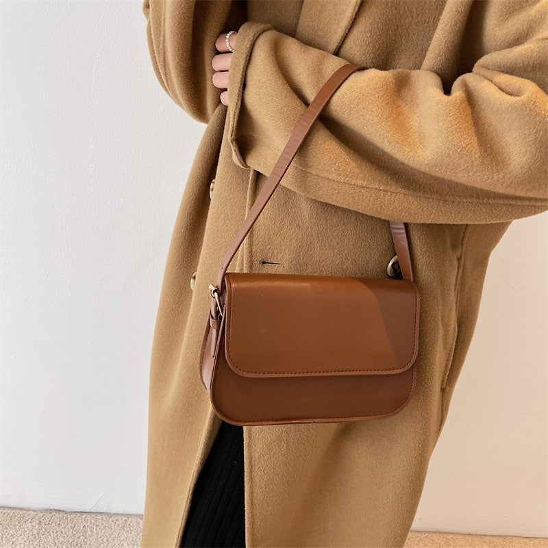 Leather Recreational Solid Simple Crossbody Bag