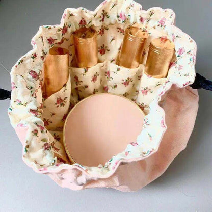 Sweet Floral Drawstring Make Up Bag