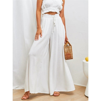 Baggy Elastic Waist Wide Leg Pants