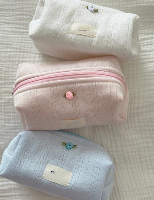 Solid Color Sweet Portable Make Up Bag