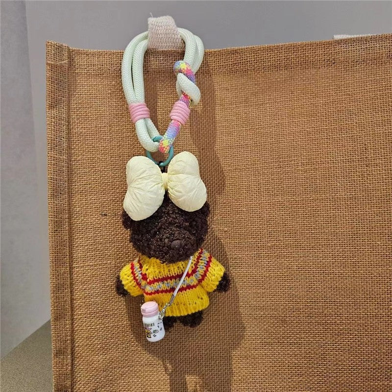 Cute Teddy Bear Keychain With Water Bottle Holder