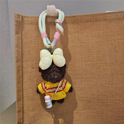 Cute Teddy Bear Keychain With Water Bottle Holder