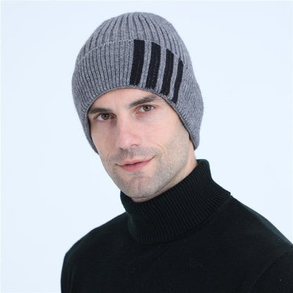 Men's Fleece-Lined Knit Ear-Warmer Hat