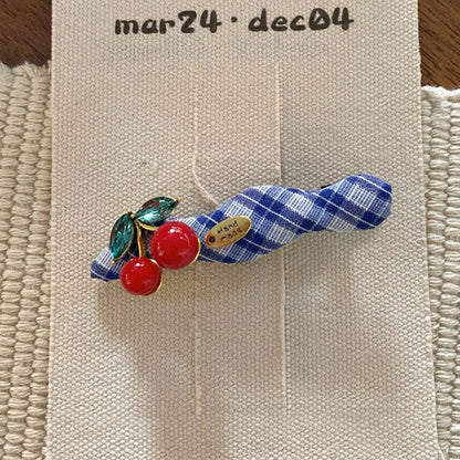 Cute Cherry Plaid Sweet Hair Clips