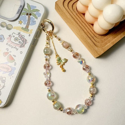 Chic Butterfly Crystal Beaded Charms Keychain