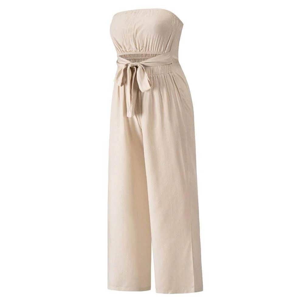 Strapless String Tie Jumpsuit