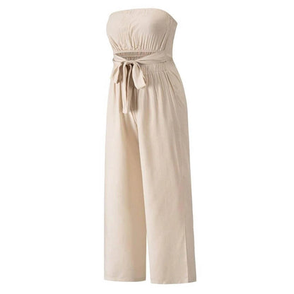 Strapless String Tie Jumpsuit