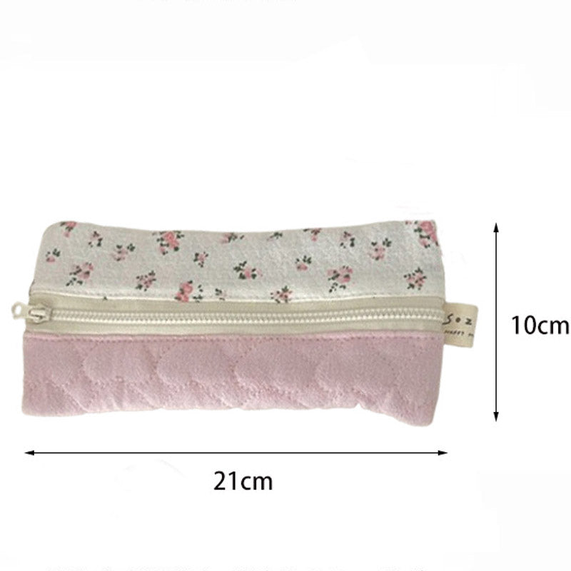 Elegant Flower Print Portable Pencil Case