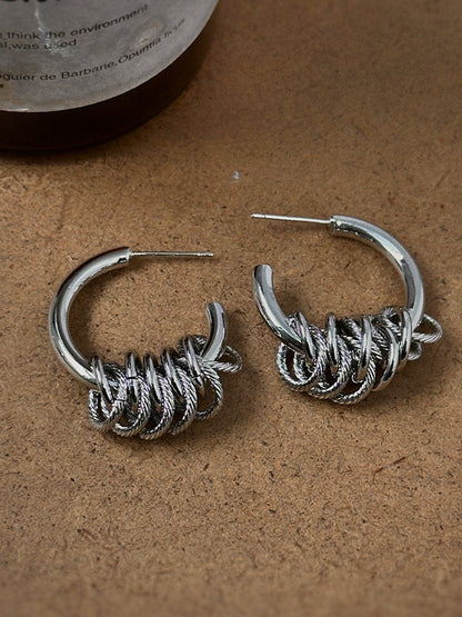 Simple C Circle Crossover Earrings