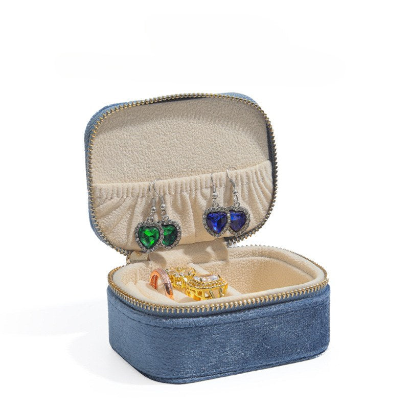 Solid Color Plush Portable Jewelry Set