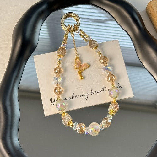 Chic Butterfly Crystal Beaded Charms Keychain