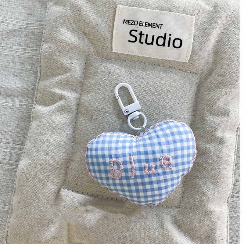 Sweet  Checkered Heart Pendant Bag Charm