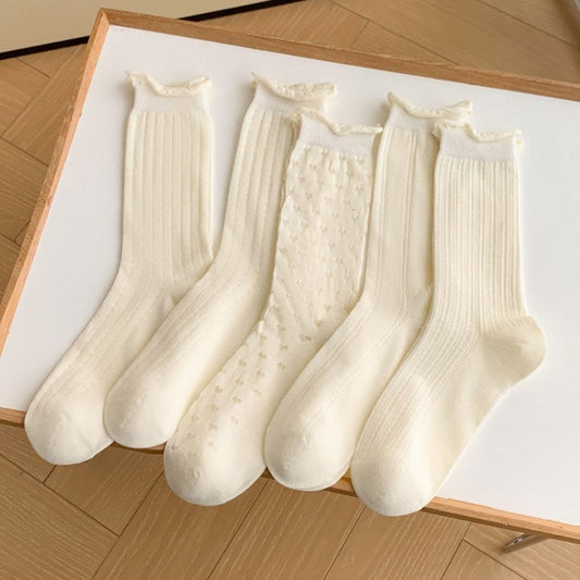 Hollow Mesh Summer Thin Striped Cotton Socks