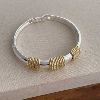 Chunky Textured Wire Twisted Bangle Bracelet