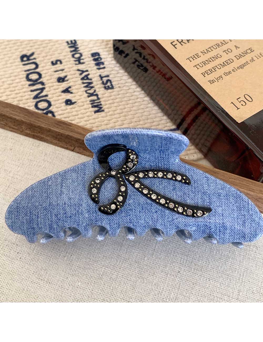 Simple Blue Geometric Acetate Hair Claw