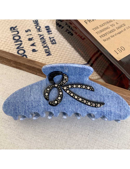 Simple Blue Geometric Acetate Hair Claw