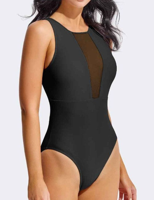 Backless Round Neck One Piece Swimwear
