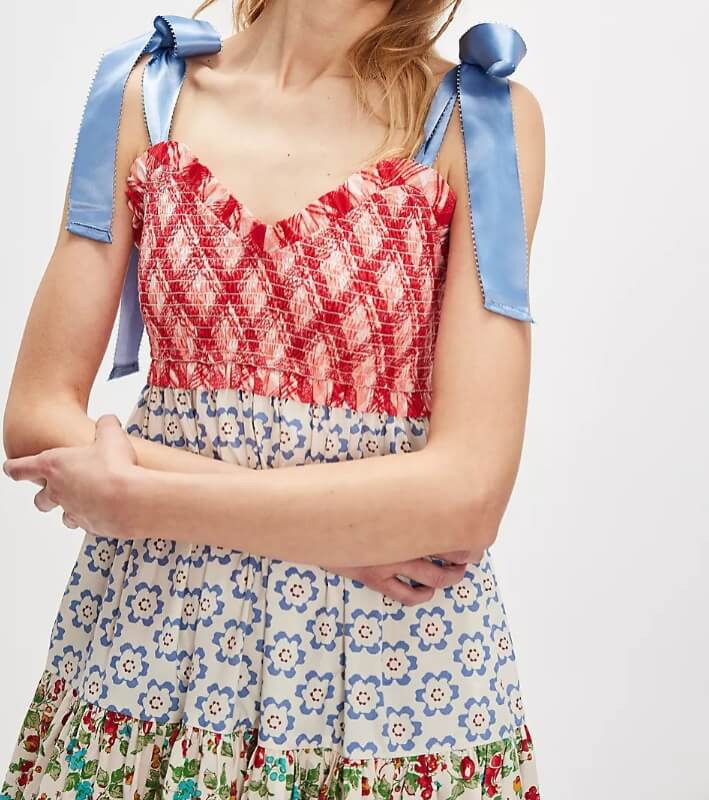 Trendy Color Block Printed Strape Maxi Dress