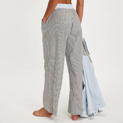 Striped Color Block Casual Pants