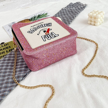 Shining Sequin Letters Crossbody Bag