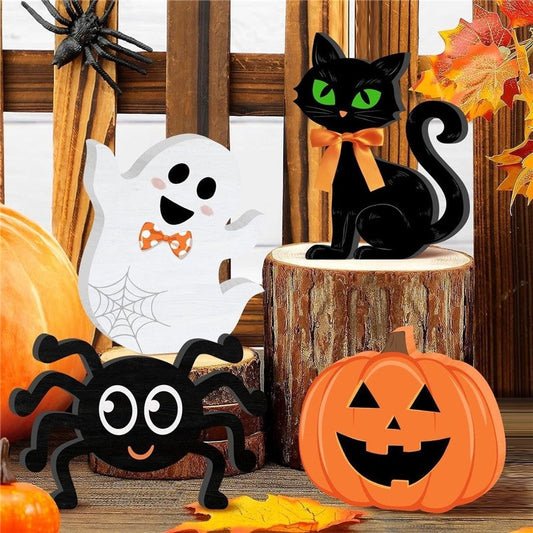 Wooden Halloween Ghost Ornament