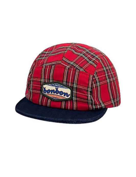 Vintage Plaid Splice Denim Baseball Cap