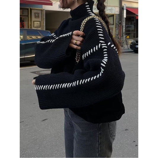 Stylish Long Sleeve Parisian Round-Neck Knitwear