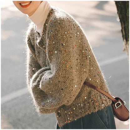 Sequin Knit Cardigan
