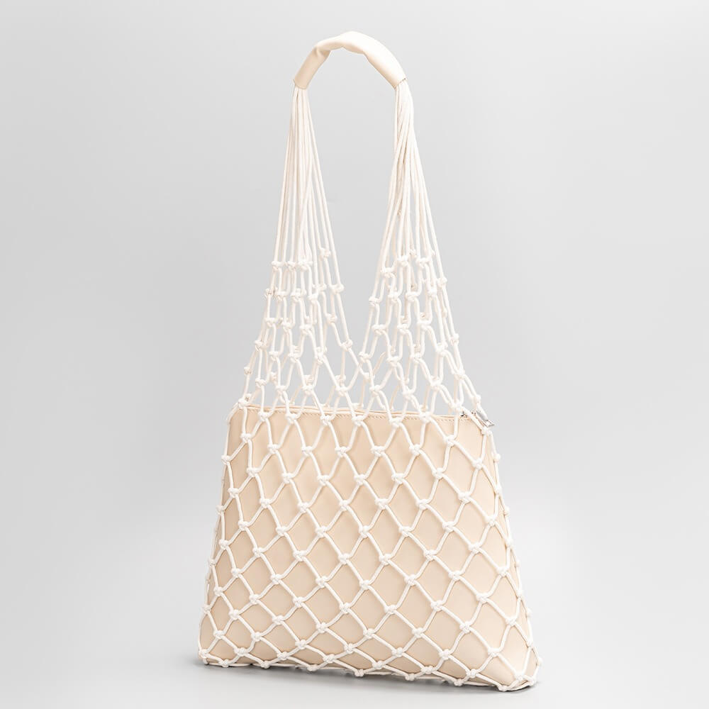 Net Woven Shoulder Tote Bag