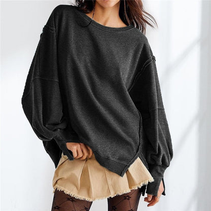 Round Neck Sweatshirt Women Fashion Sportswear Knit Top