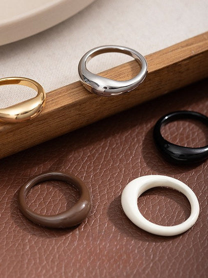 Simple Solid Color Oil Drip Rings