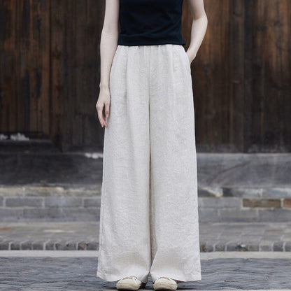 Lightweight Solid Color Casual Wide Leg Pants