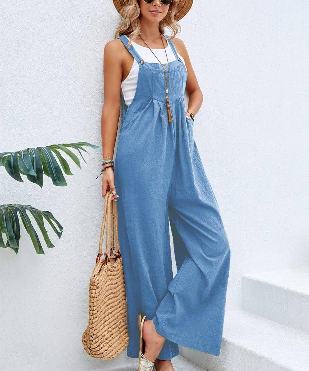 Solid Color Casual Daily Jumpsuit