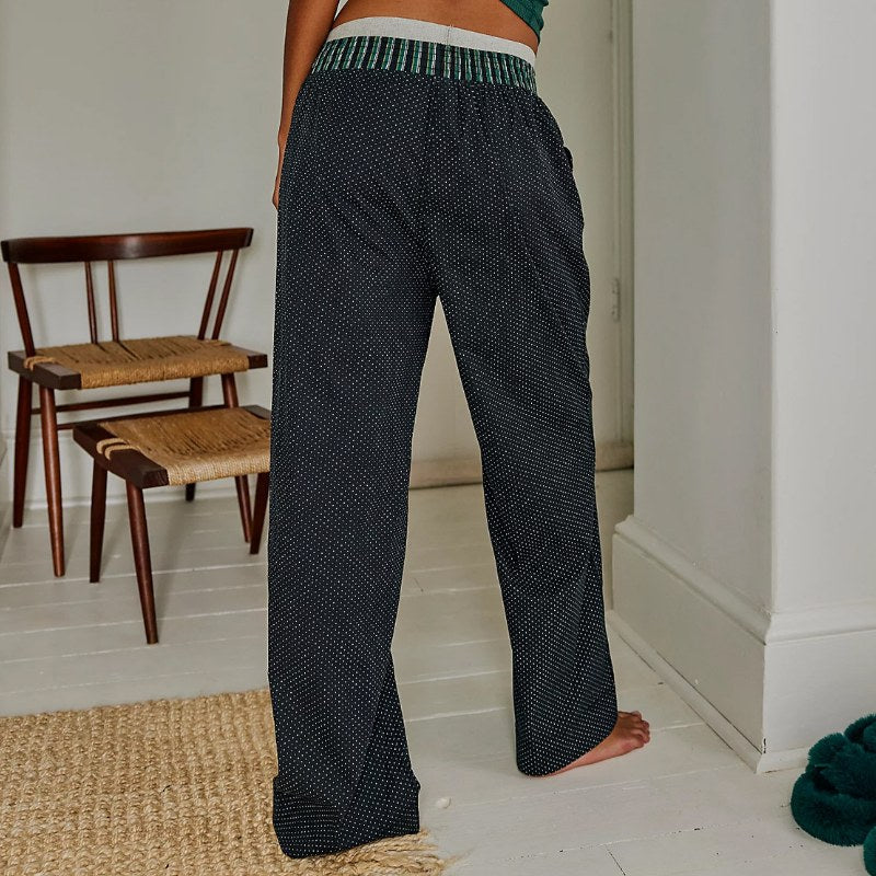 Striped Color Block Casual Pants