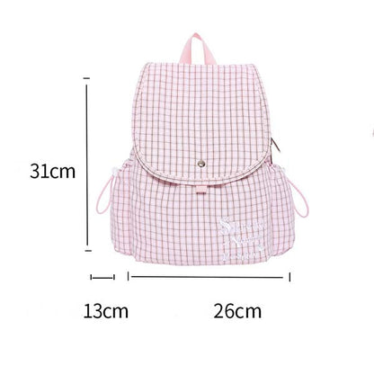 Plaid Casual Nylon Cute Backpack