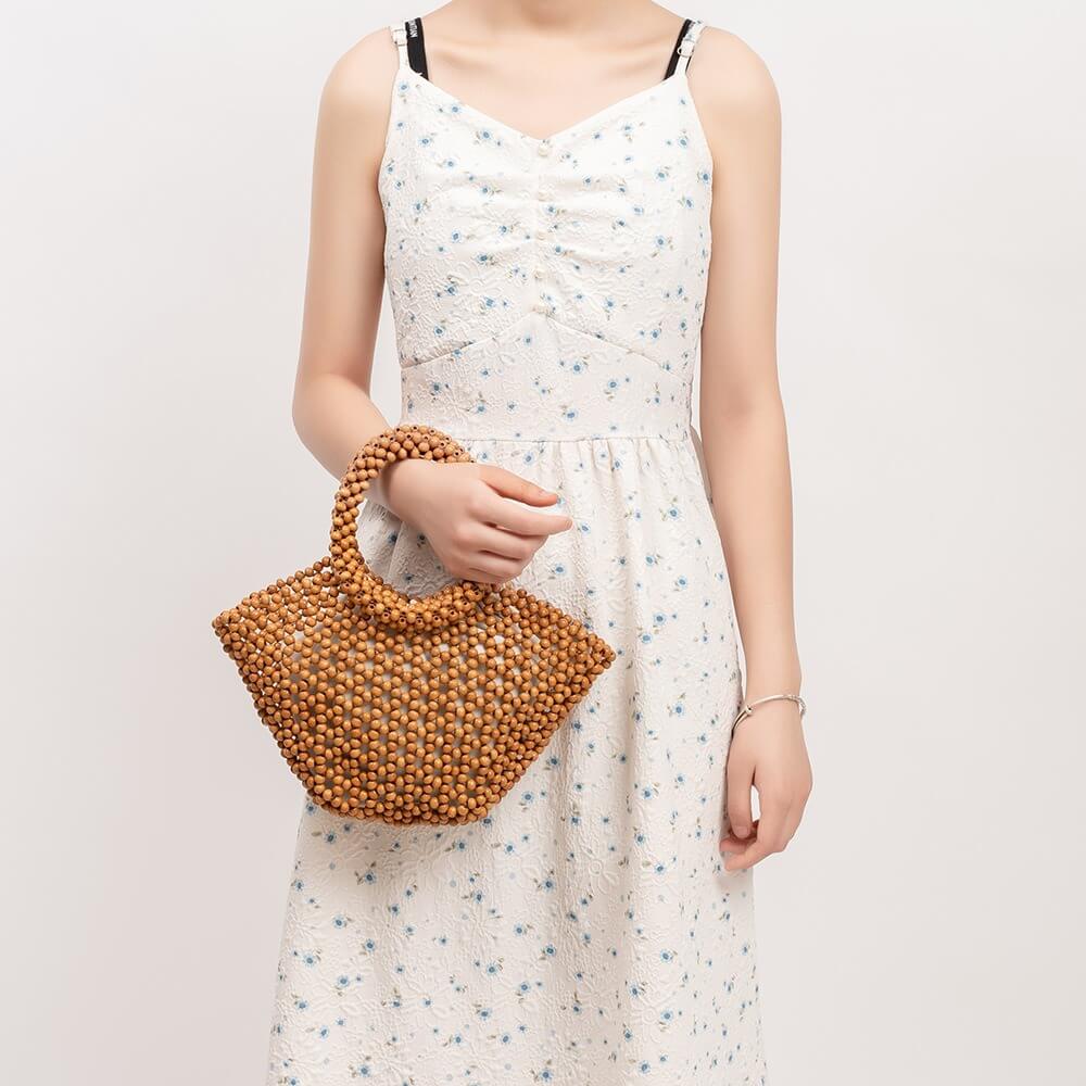 Casual Handmade Beach Hollow Out Bead Bag