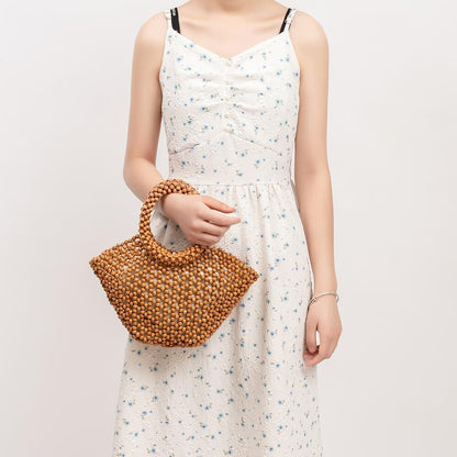 Casual Handmade Beach Hollow Out Bead Bag