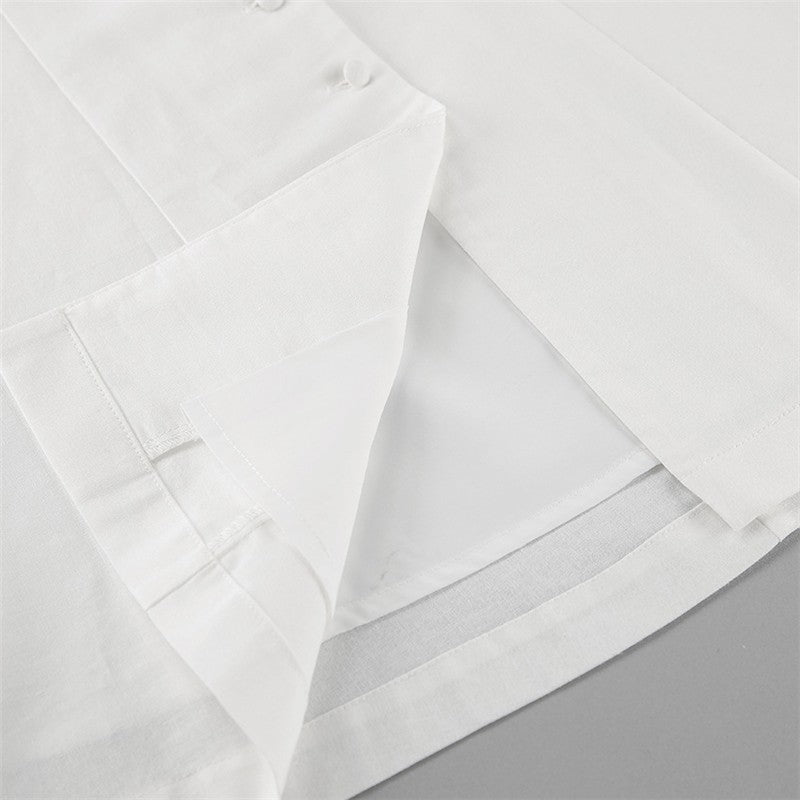 White V Neck Backless A Line Mini Dress