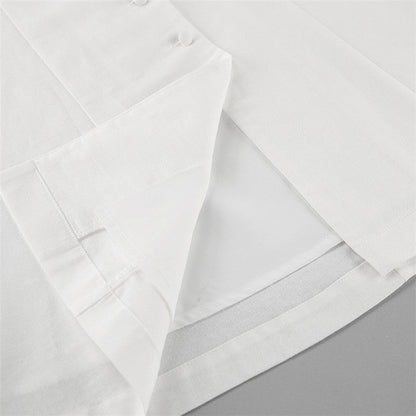 White V Neck Backless A Line Mini Dress