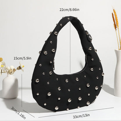 Chunky Rivet Punk Style Trendy Handbag