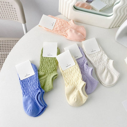 Twist Solid Color Sweet Low Ankle Socks