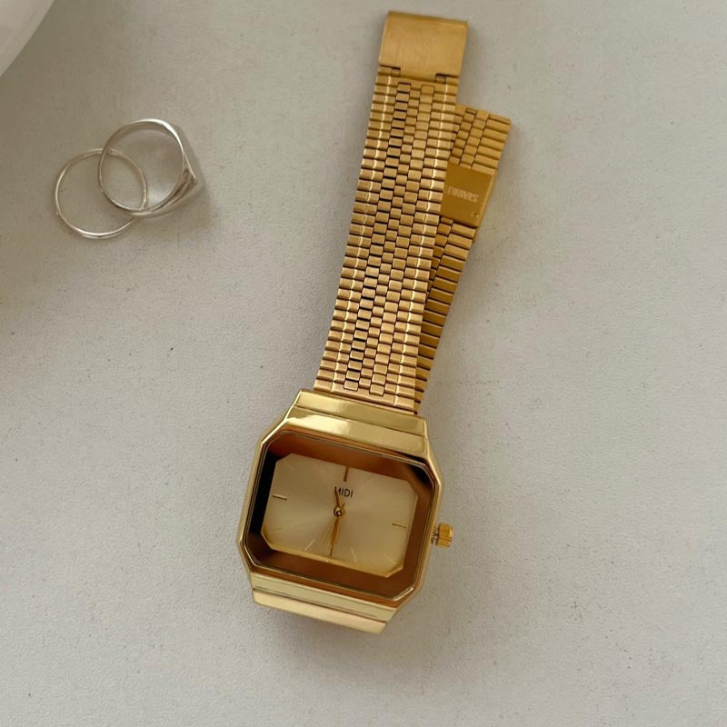 Vintage Square Gold Tone Watch