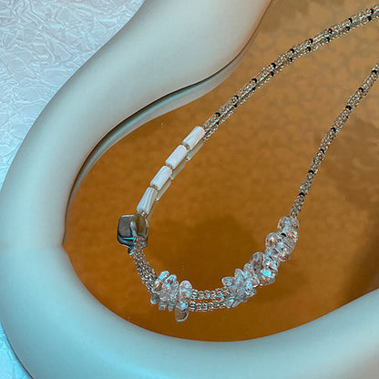 Cute Crystal  Shell Beaded Choker Necklace