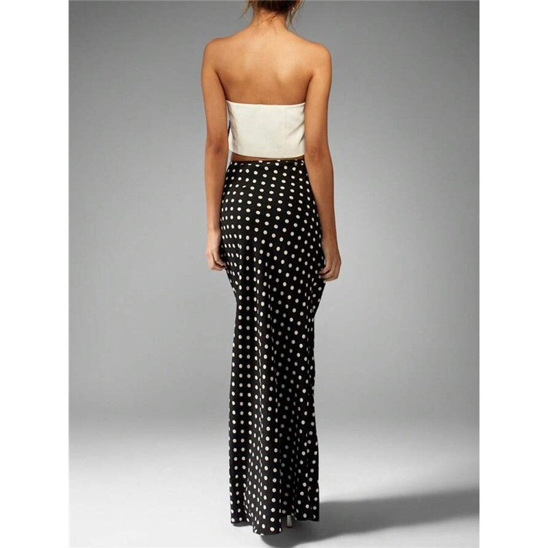 Polka Dot Bodycon Midi Skirt