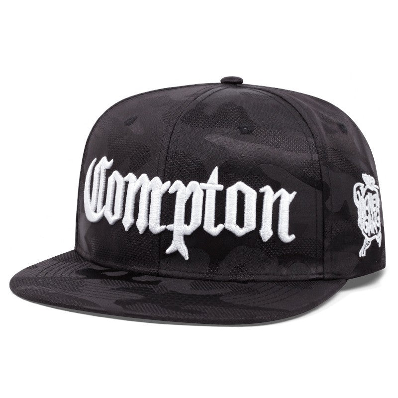 COMPTON Embroidered Flat Brim Baseball Cap Unisex Design